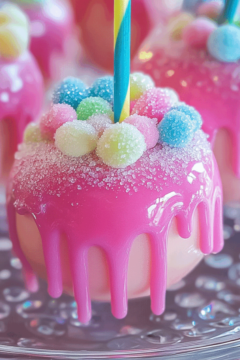 colorful Candy Apples With Cotton Candy Recipe