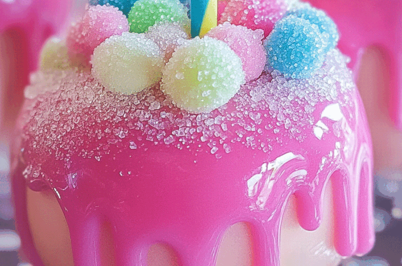 Colorful Candy Apples with Cotton Candy Recipe