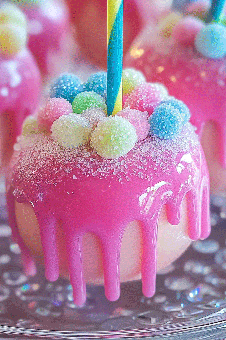 colorful Candy Apples With Cotton Candy Recipe
