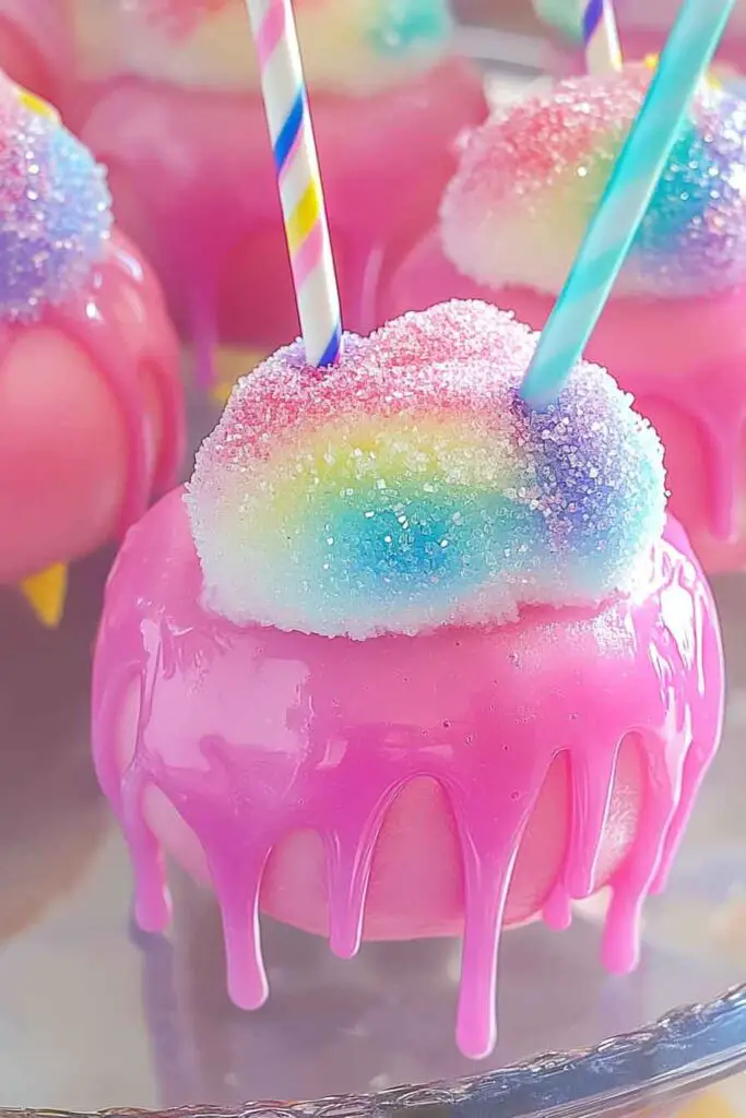 Colorful Candy Apples with Cotton Candy Recipe