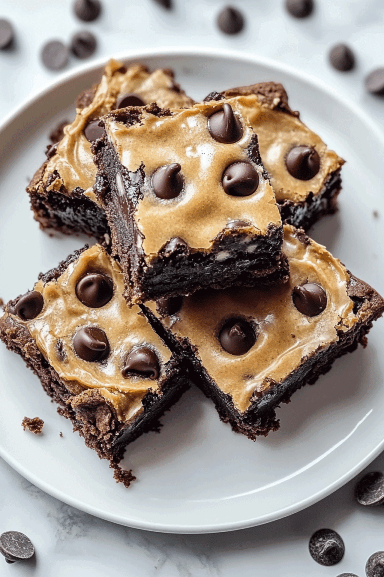 gooey Chocolate Chip Cookie Dough Brownie Bars