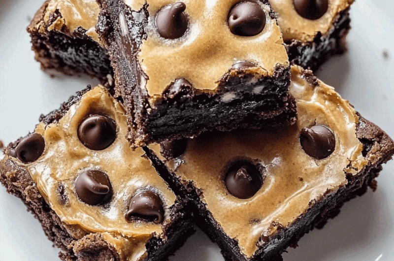 Gooey Chocolate Chip Cookie Dough Brownie Bars