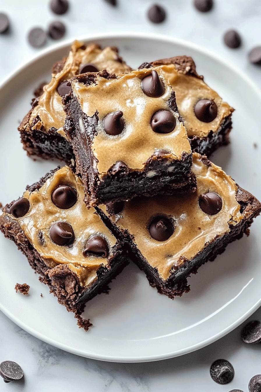 gooey Chocolate Chip Cookie Dough Brownie Bars