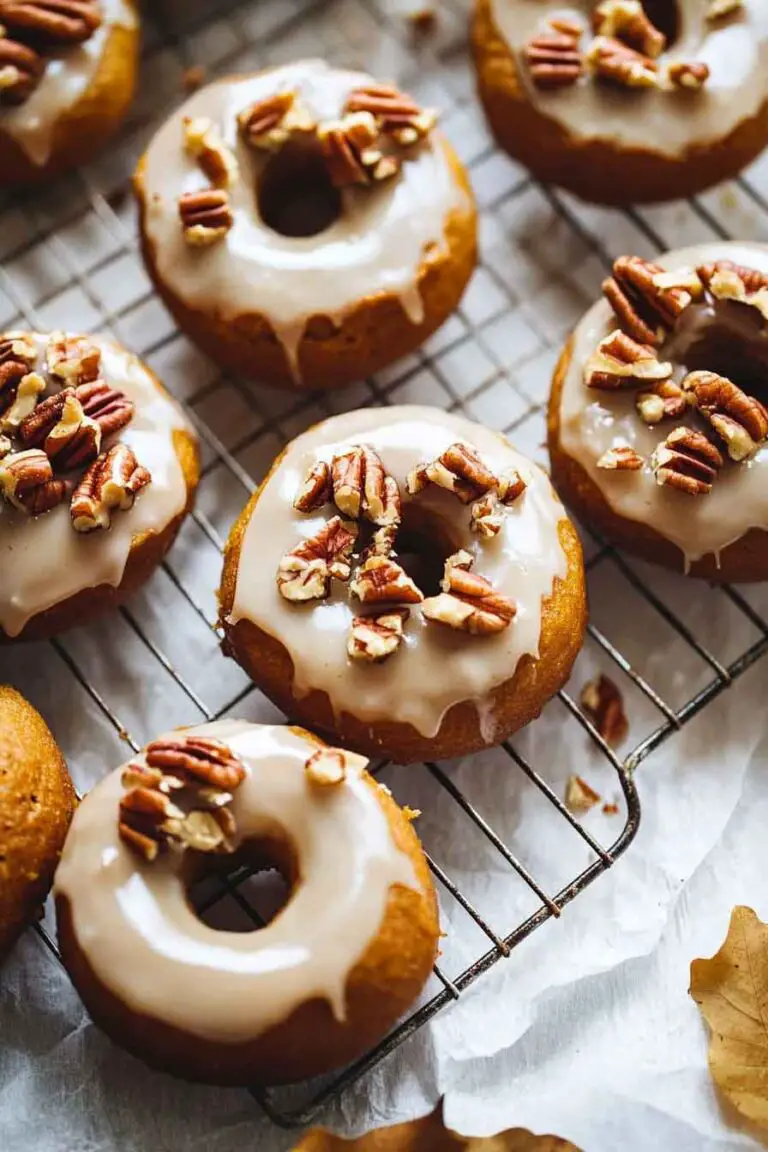Baked Pumpkin Donuts with Maple Glaze