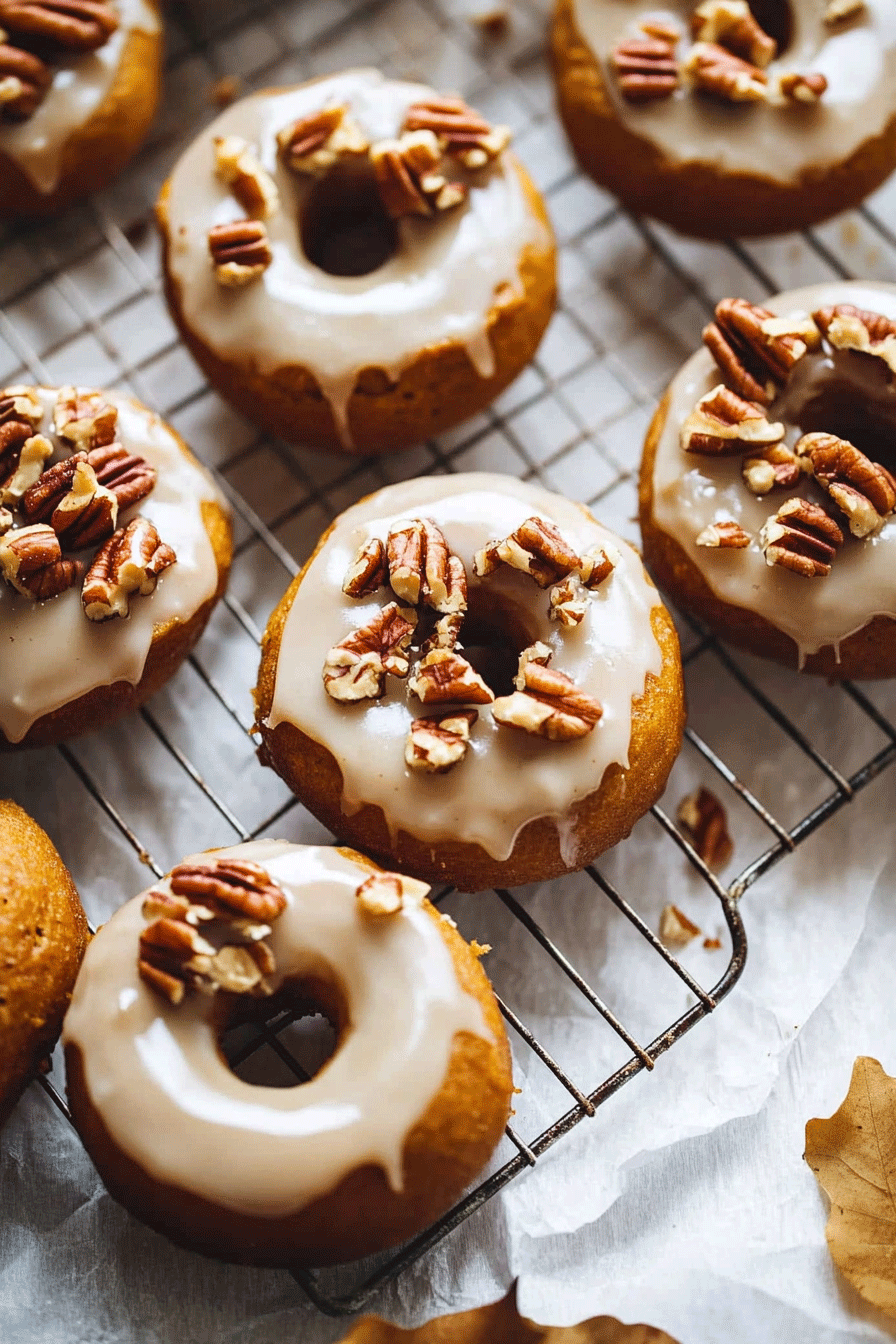 Baked Pumpkin Donuts with Maple Glaze