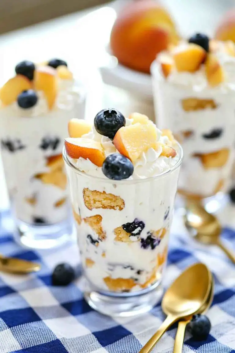 No Bake Peach Blueberry Cheesecake Recipe
