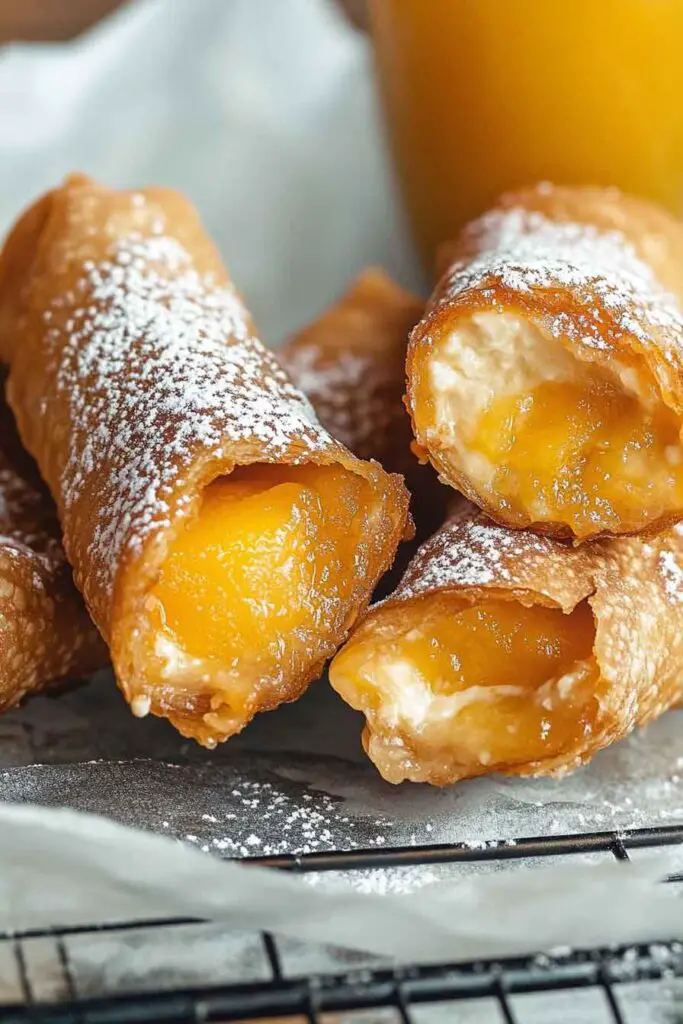 How to Make Peach Cobbler Cheesecake Egg Rolls