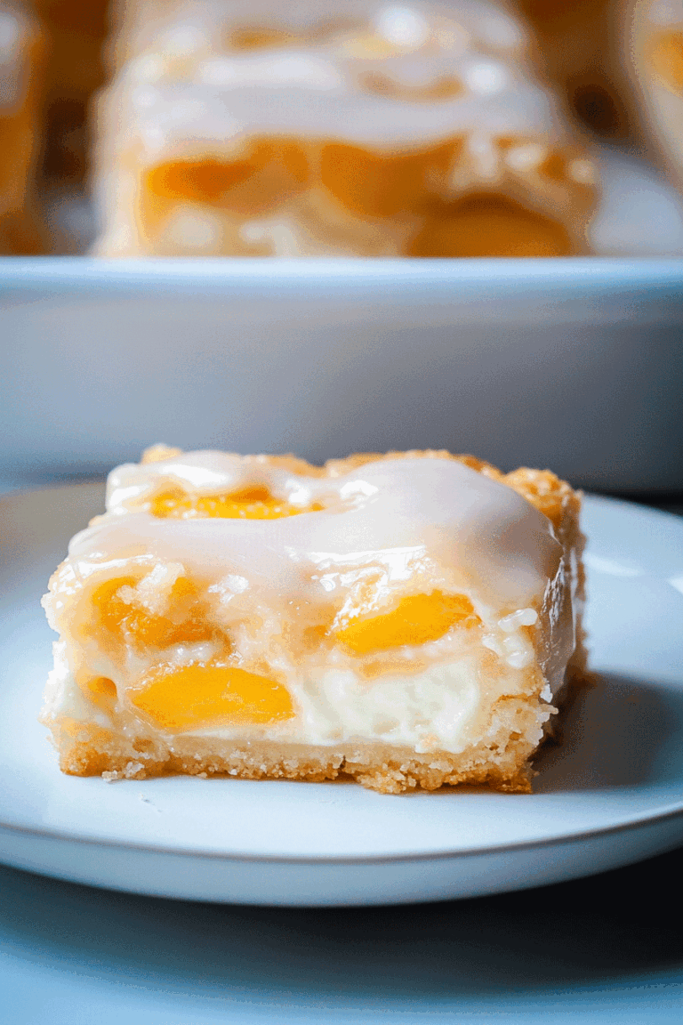 Peaches and Cream Cheesecake Bars