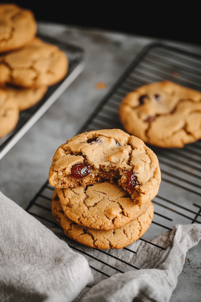 Peanut Butter Jelly Stuffed Cookies