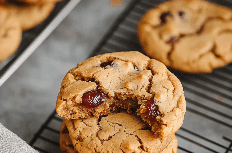 Peanut Butter Jelly Stuffed Cookies