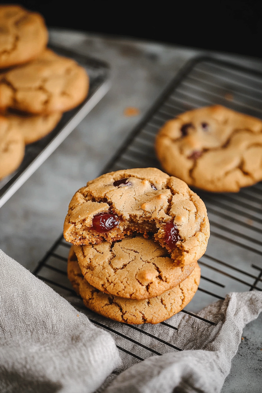 Peanut Butter Jelly Stuffed Cookies