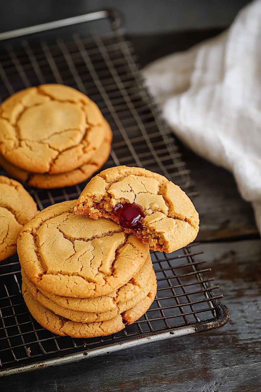 Peanut Butter Jelly Stuffed Cookies