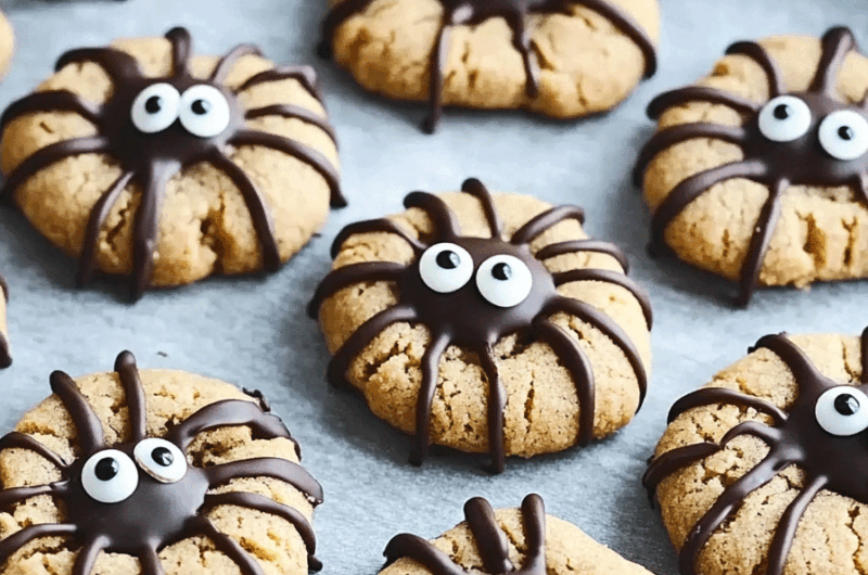 Peanut Butter Spider Cookies (Halloween)