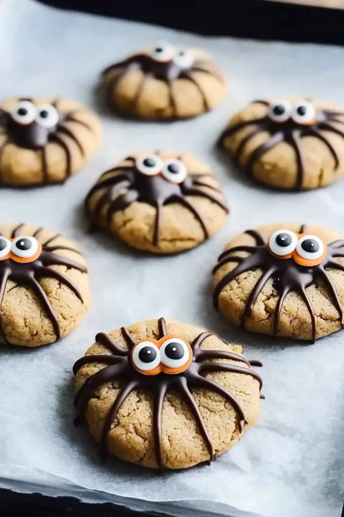 peanut Butter Spider Cookies Halloween