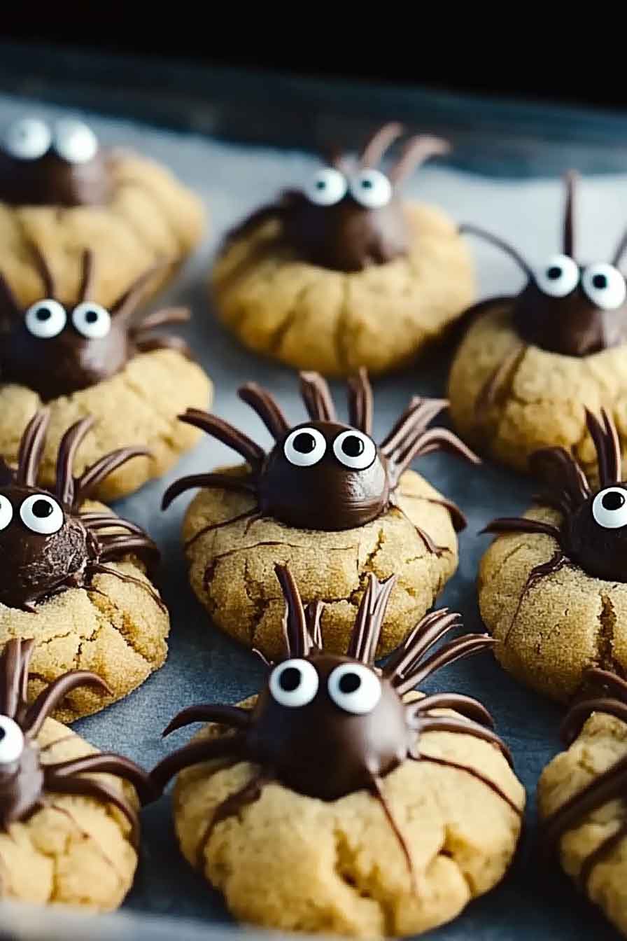 peanut Butter Spider Cookies Halloween