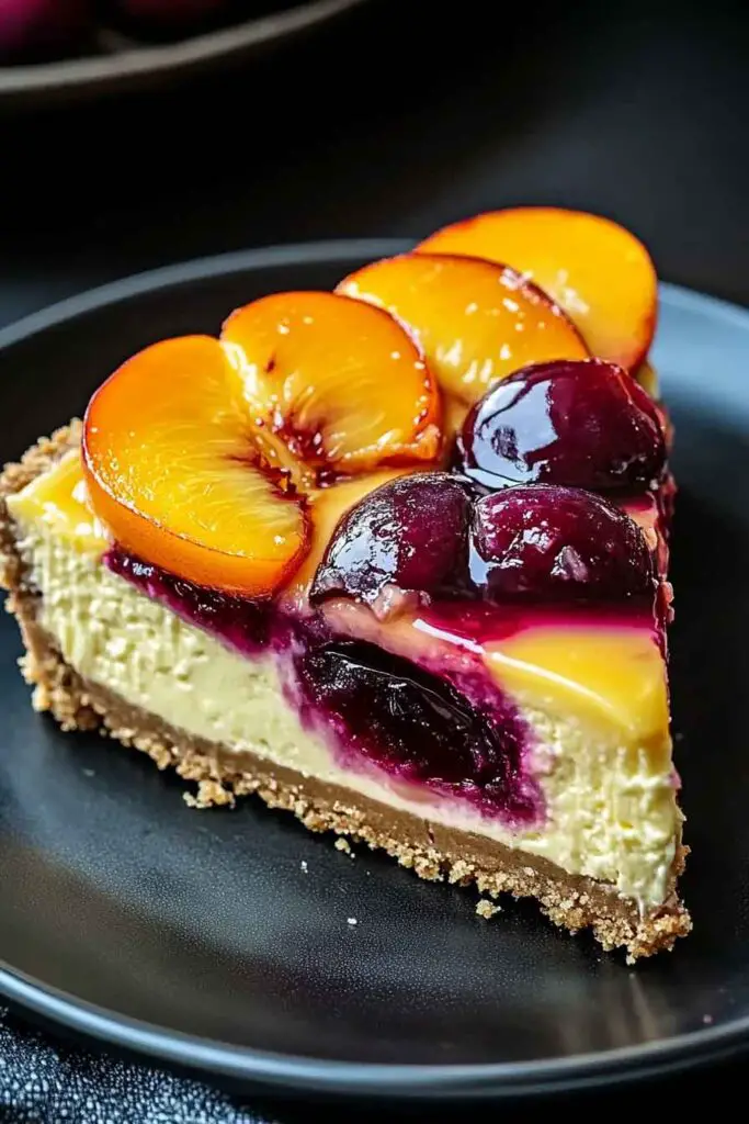 Summer-Peach-Plum-Cheesecake