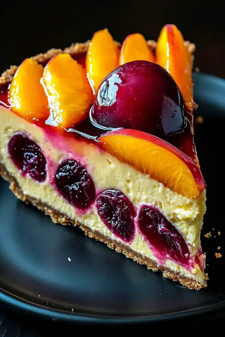 summer Peach Plum Cheesecake Recipe