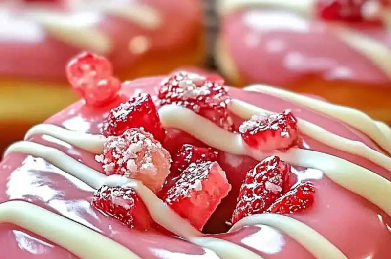 White Chocolate Strawberry Cream Donuts Recipe
