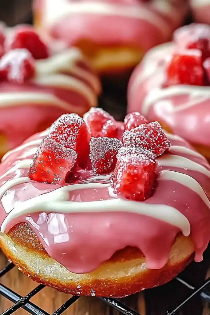 How to Make White Chocolate Strawberry Cream Donuts