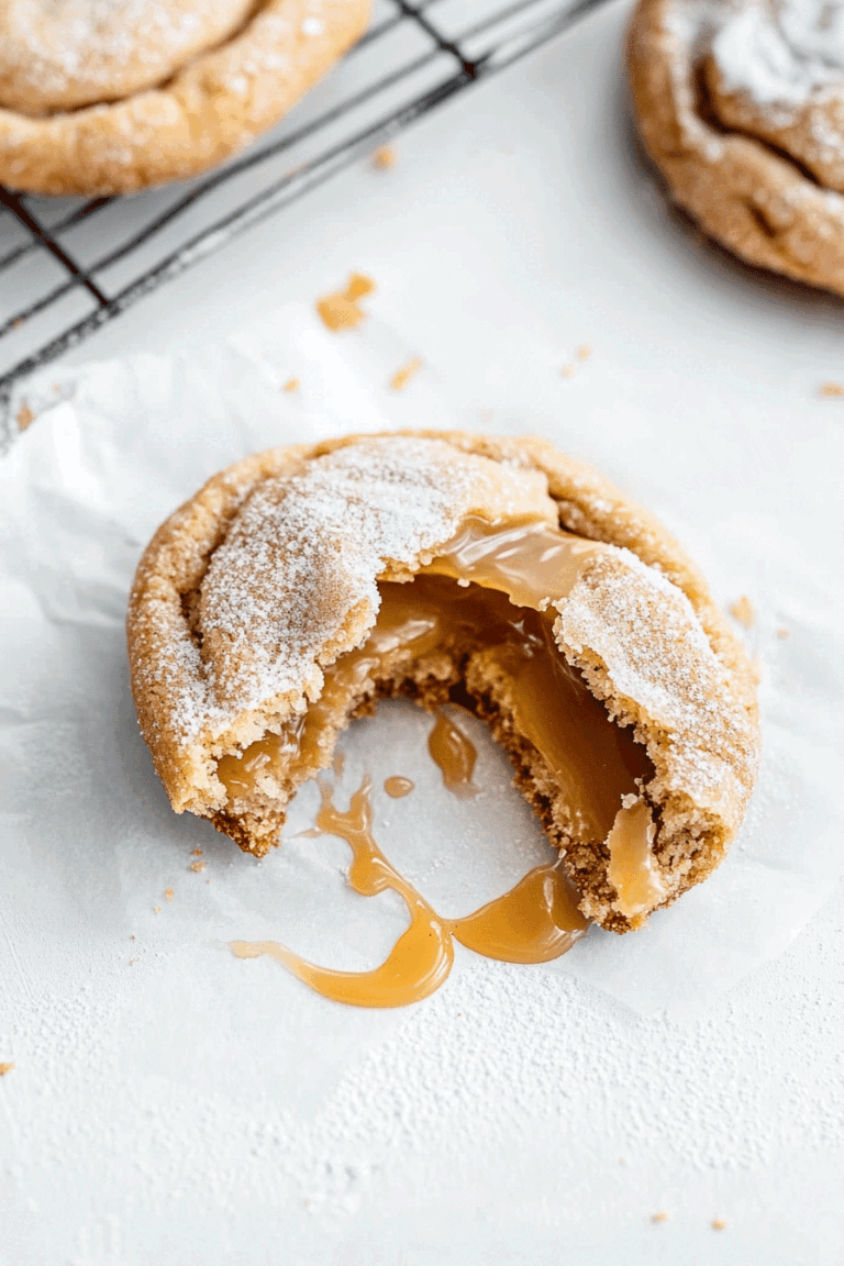 Caramel Stuffed Snickerdoodle Cookies