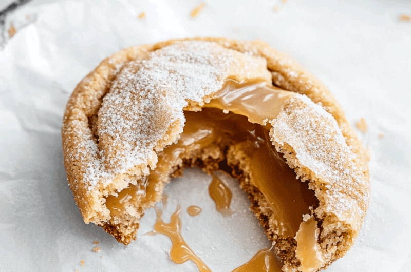 Caramel Stuffed Snickerdoodle Cookies