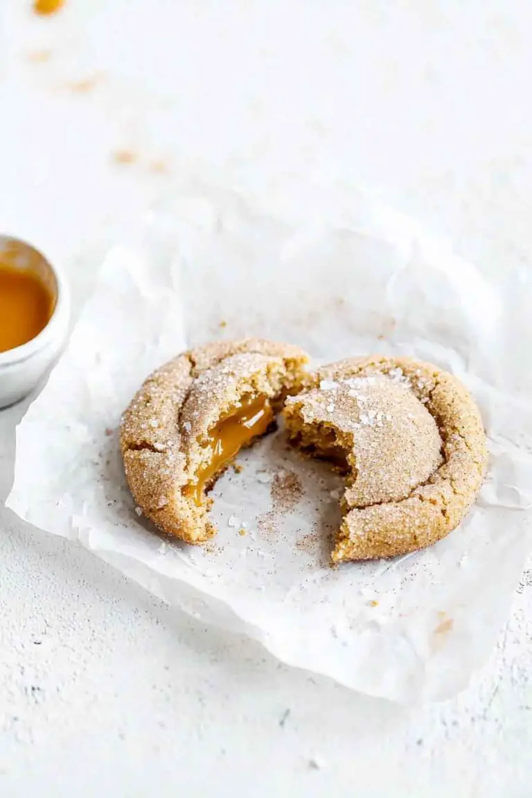 Caramel Stuffed Snickerdoodle Cookies