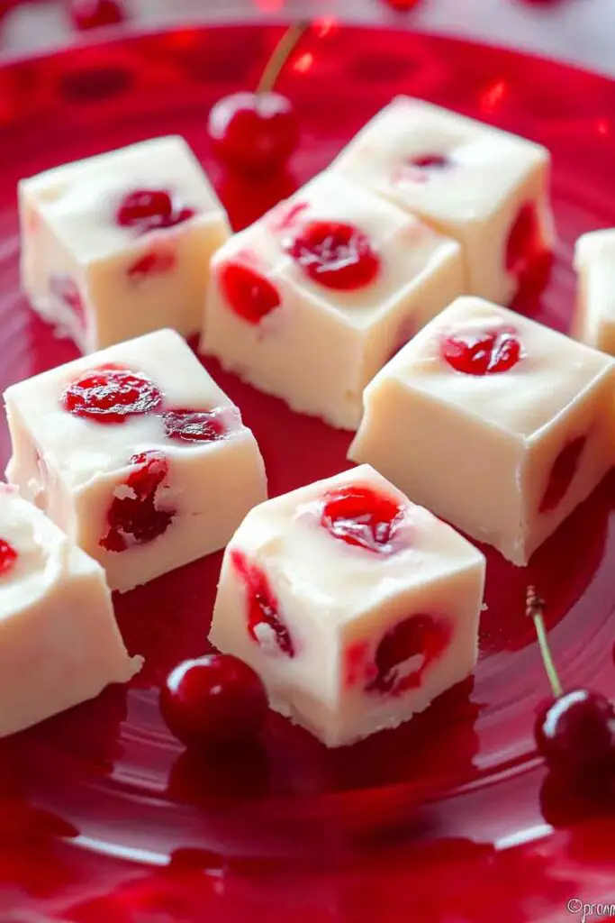 Cherry White Chocolate Fudge