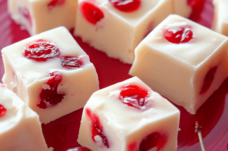 Cherry White Chocolate Fudge