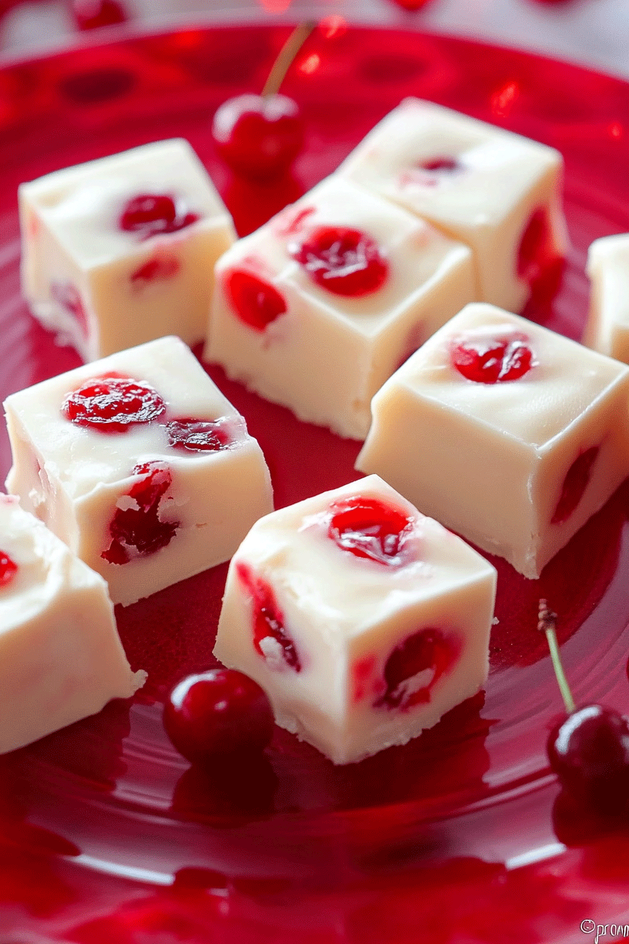 Cherry White Chocolate Fudge