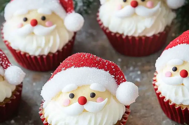 Christmas Santa Face Cupcakes