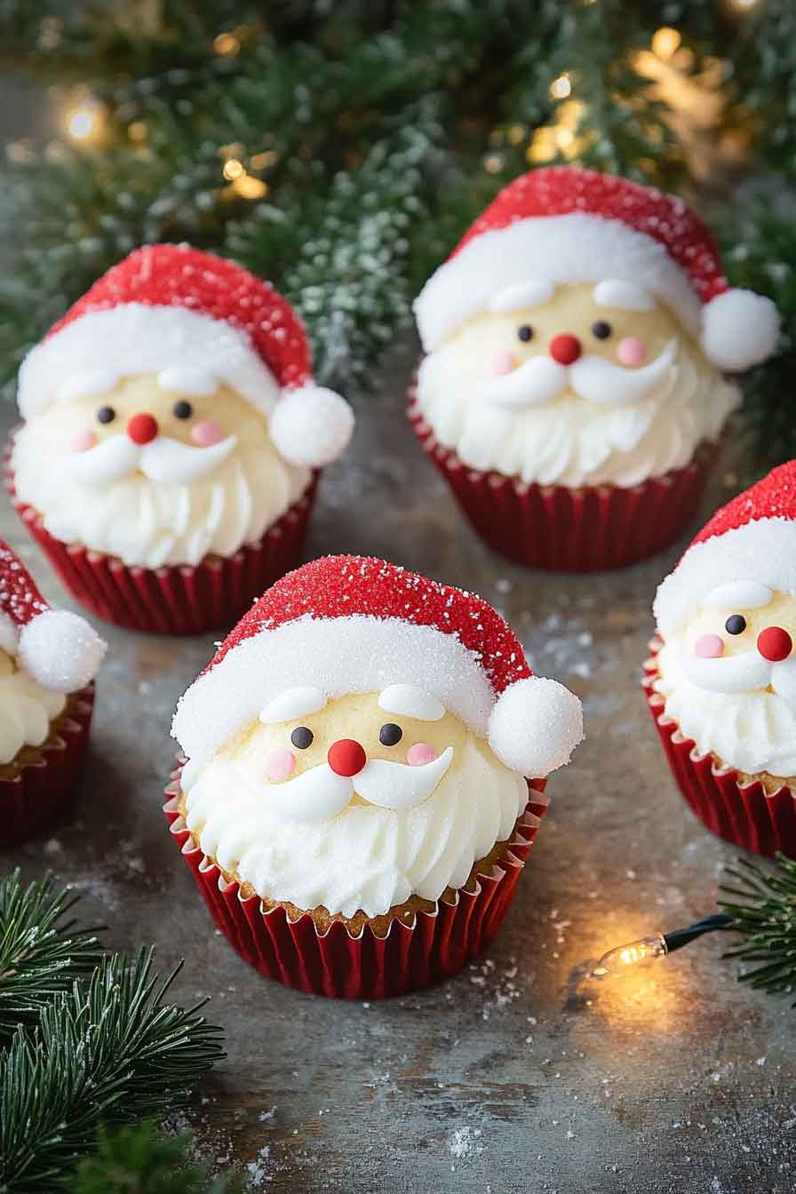 Christmas Santa Face Cupcakes