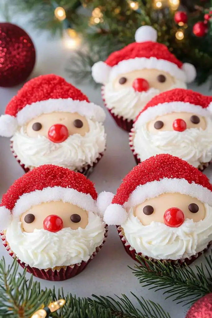 How to Make Christmas Santa Face Cupcakes