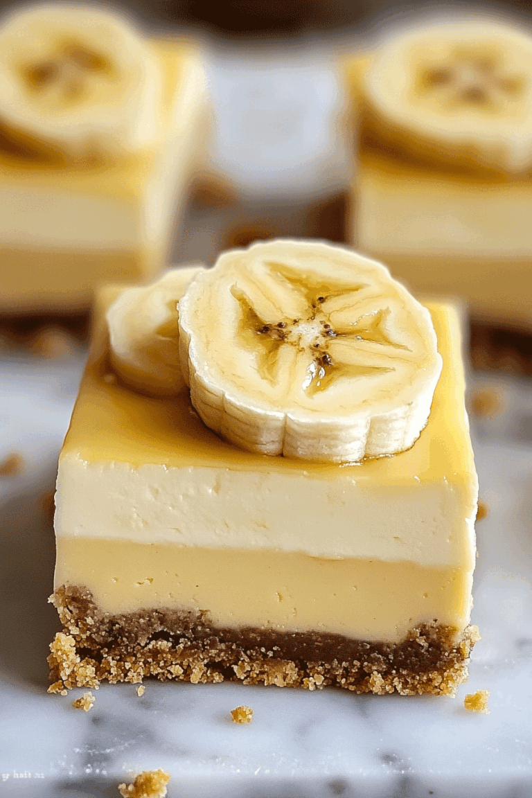Creamy Banana Pudding Cheesecake Bars