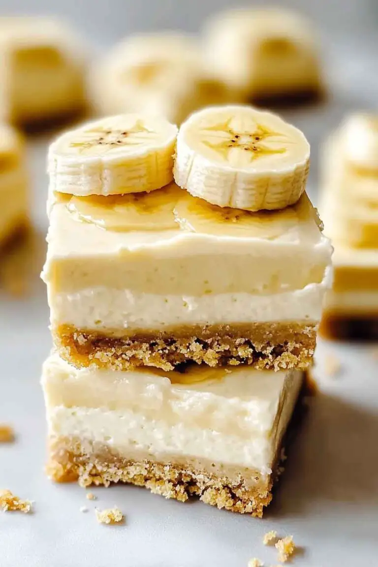 Creamy Banana Pudding Cheesecake Bars