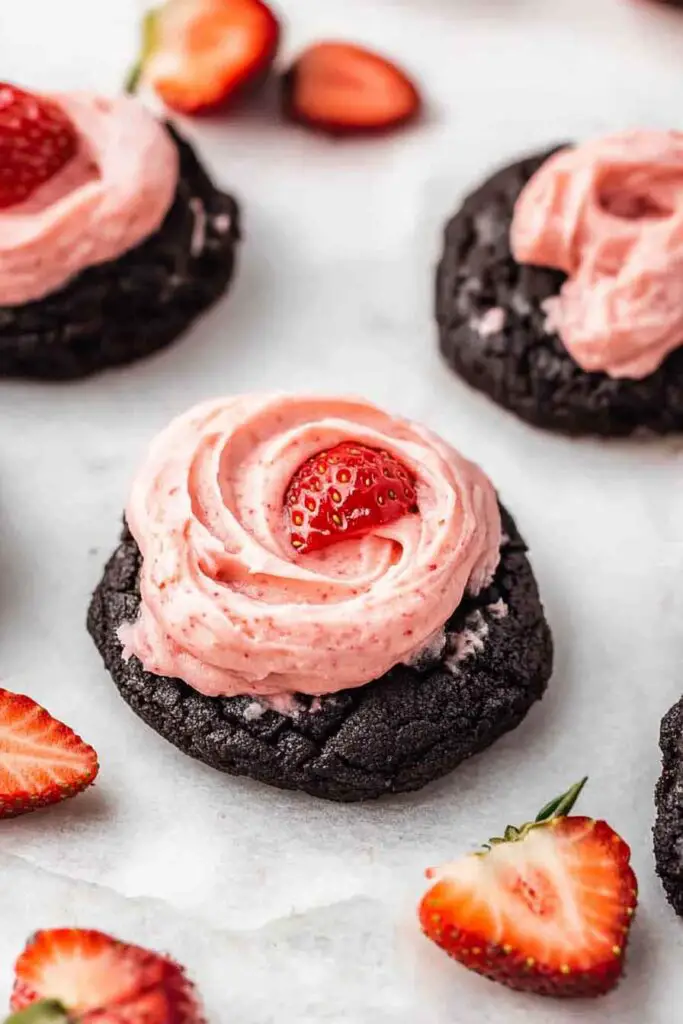Crumbl Chocolate Strawberry Cheesecake Cookies