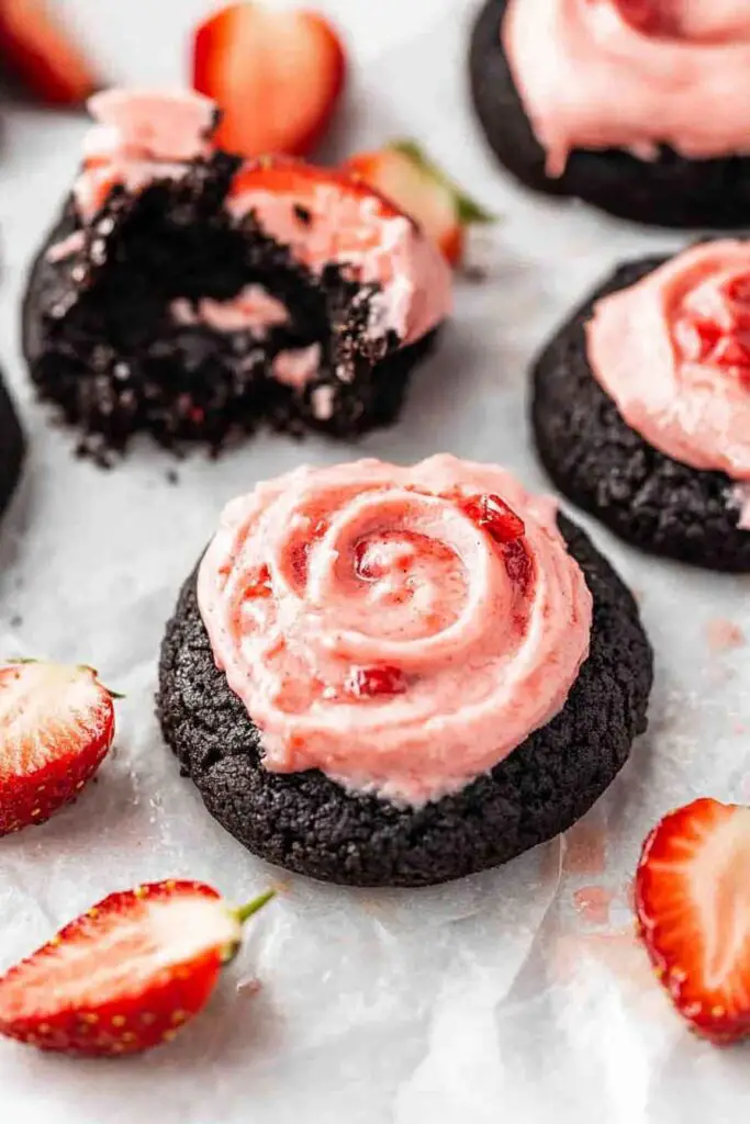 Crumbl Chocolate Strawberry Cheesecake Cookies