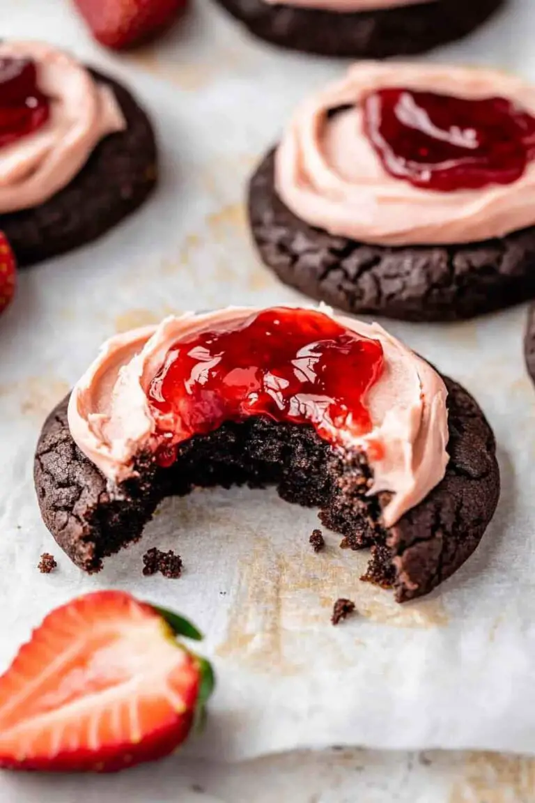 Crumbl Chocolate Strawberry Cheesecake Cookies