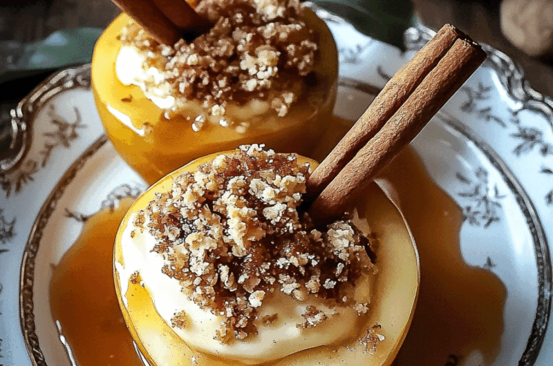 Custard Stuffed Baked Apples