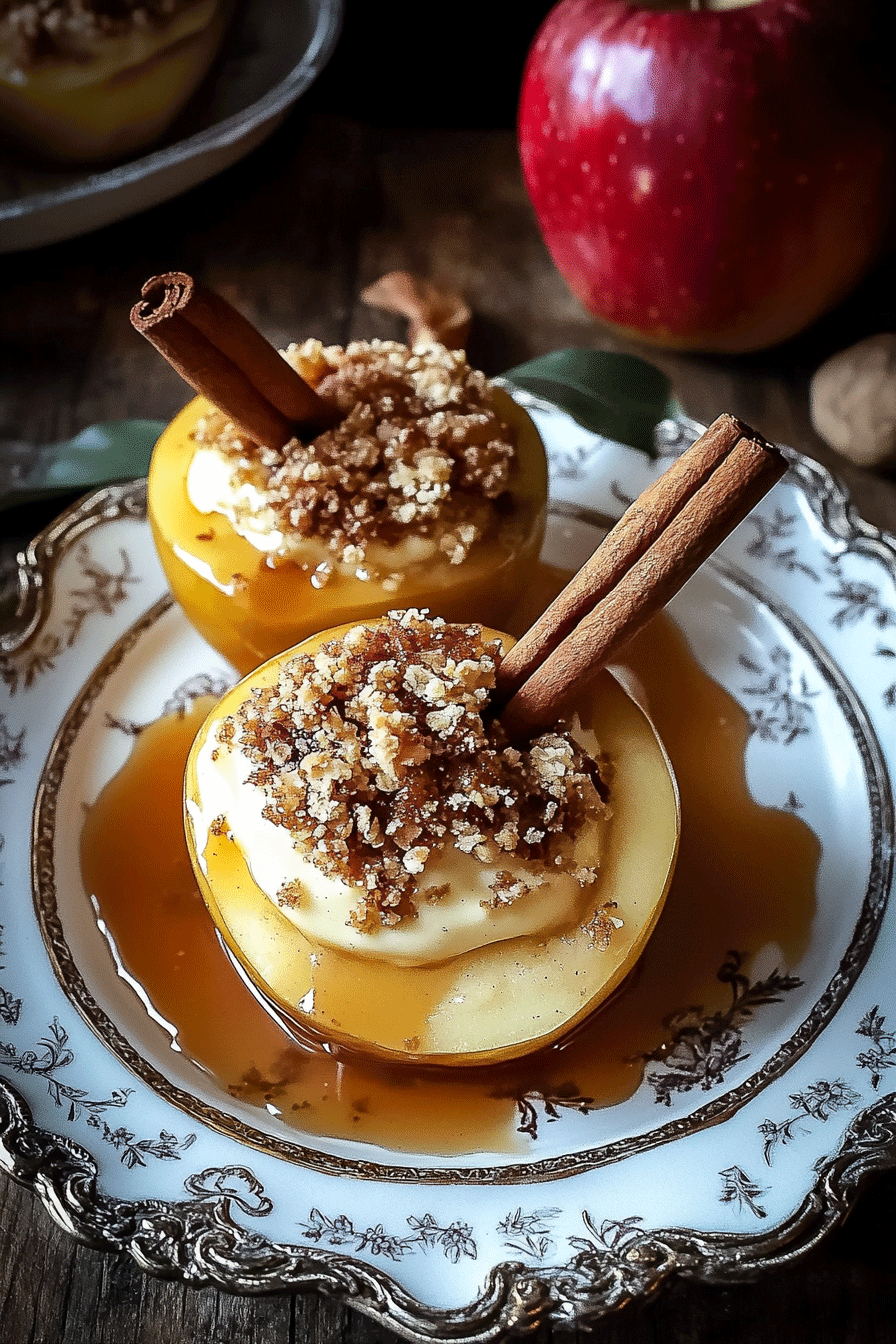 Custard Stuffed Baked Apples