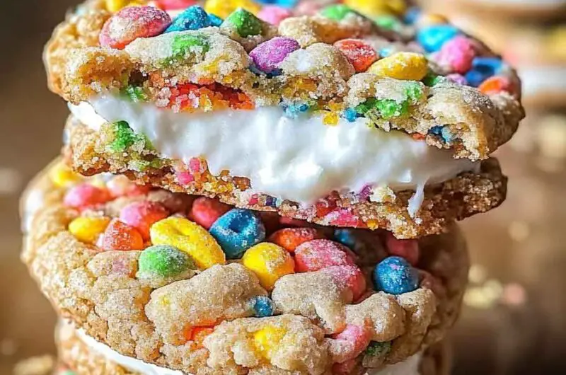 Fruity Pebbles Cookie Sandwiches