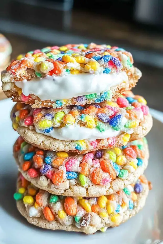 How to Make Fruity Pebbles Cookie Sandwiches