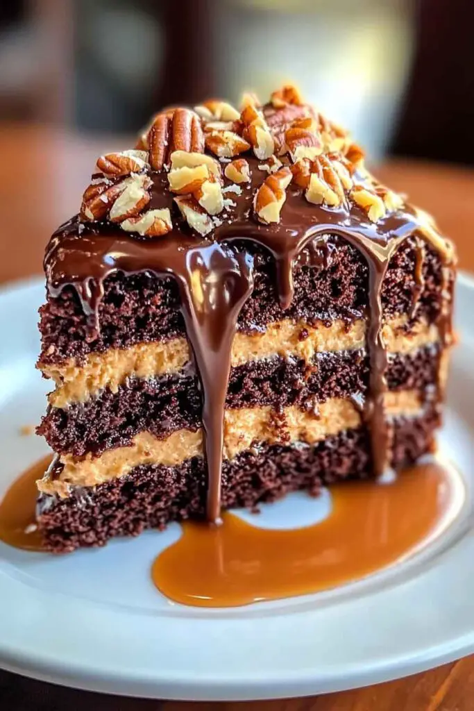 How to Make German Chocolate Cake with Caramel Drizzle