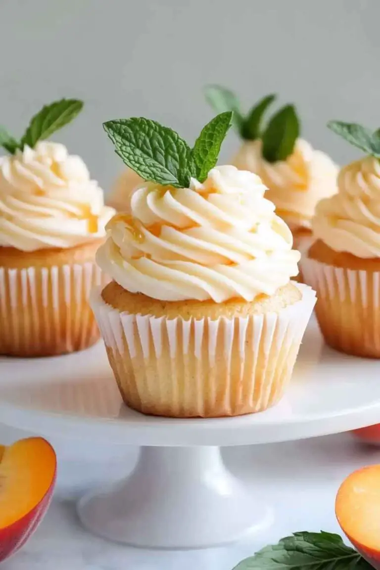 Honey Peach Cream Cheese Cupcakes