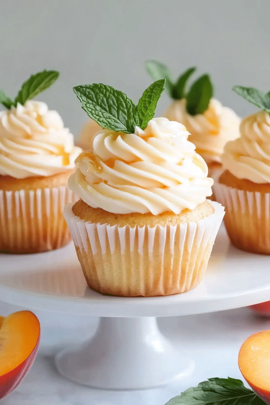 Honey Peach Cream Cheese Cupcakes