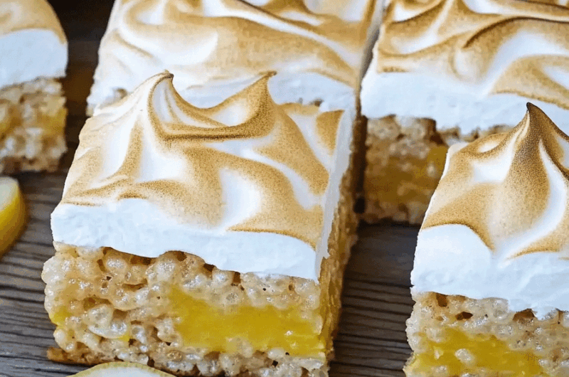 Lemon Meringue Rice Krispie Treats