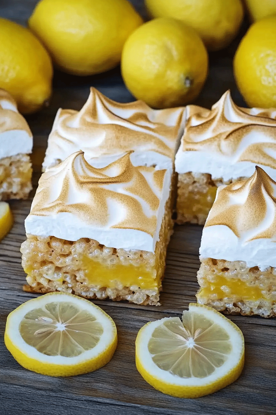 Lemon Meringue Rice Krispie Treats