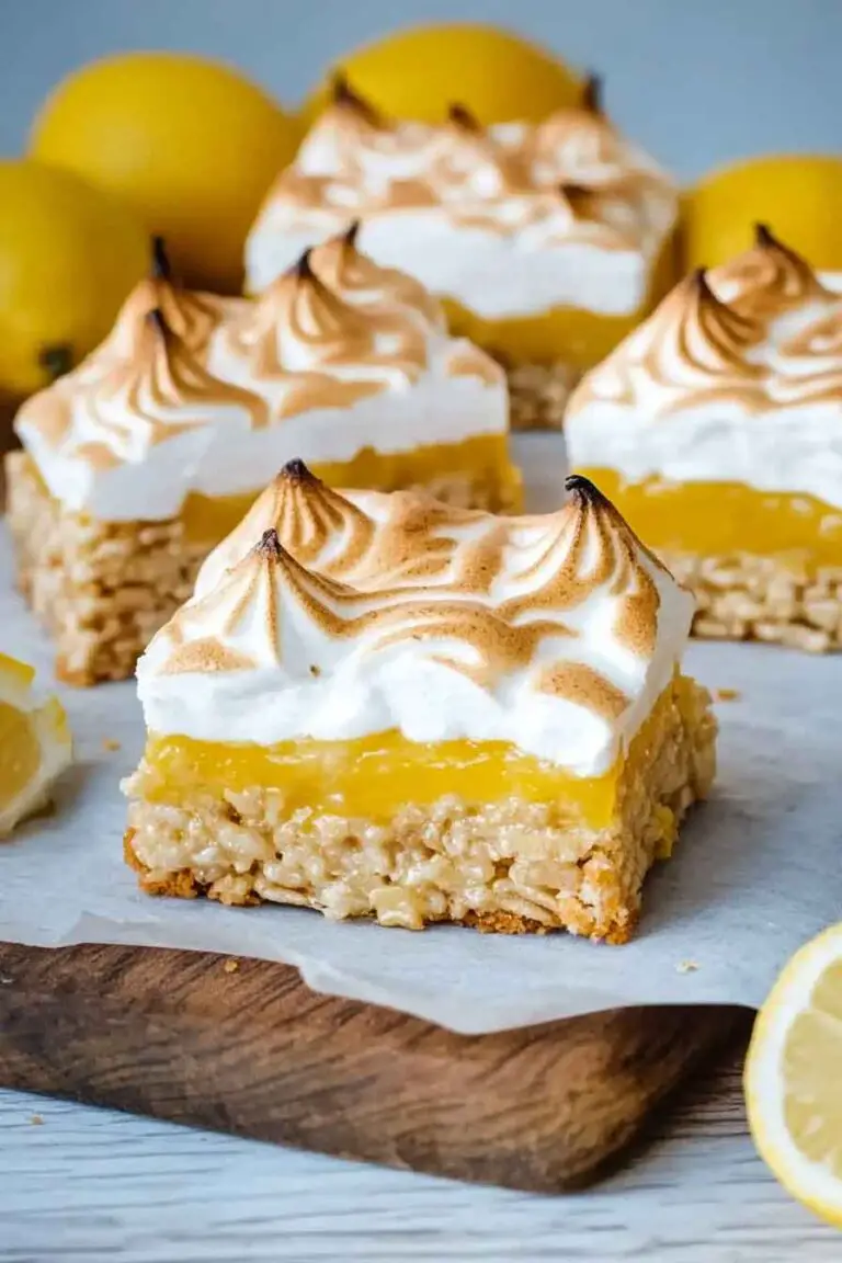 Lemon Meringue Rice Krispie Treats