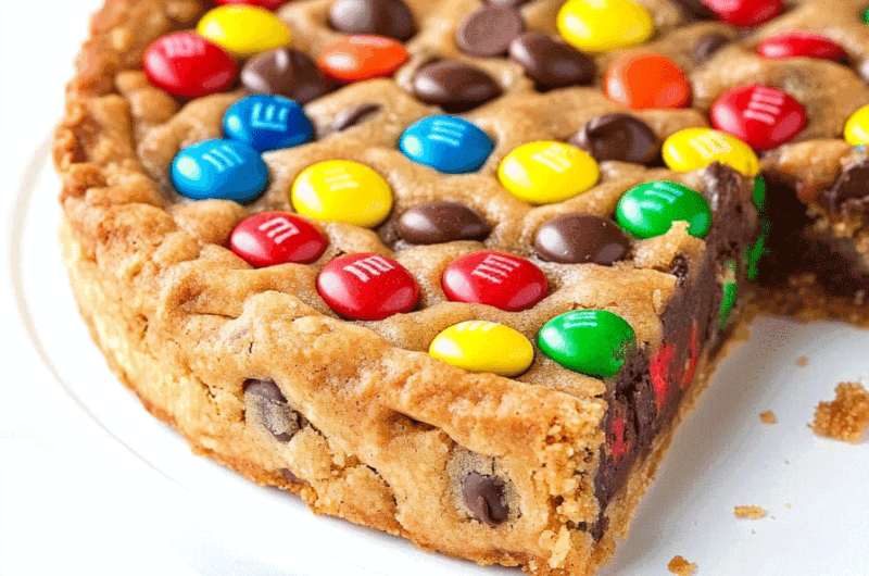 M&M Chocolate Chip Pie