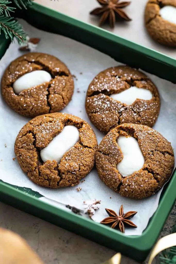 Marshmallow Molasses Cookies