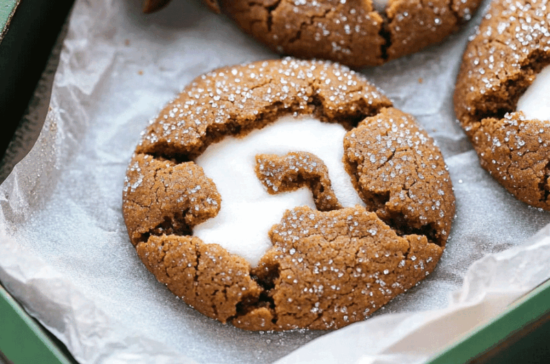 Marshmallow Stuffed Molasses Cookies